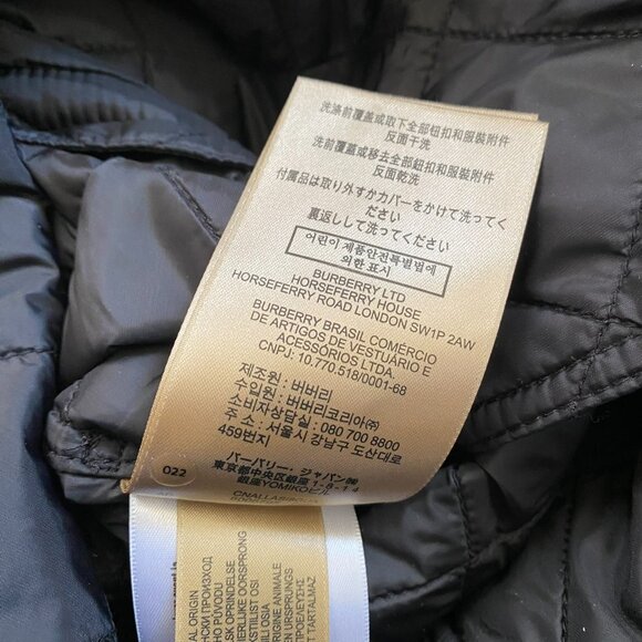 Burberry Quilted Double-Breasted Belted Trench Jacket Black Womens XS - Picture 8 of 17
